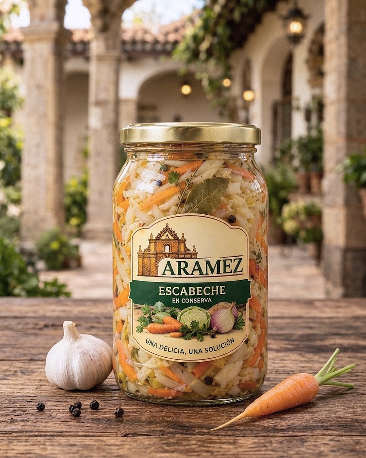 Escabeche en conserva, fotografía ambientada
